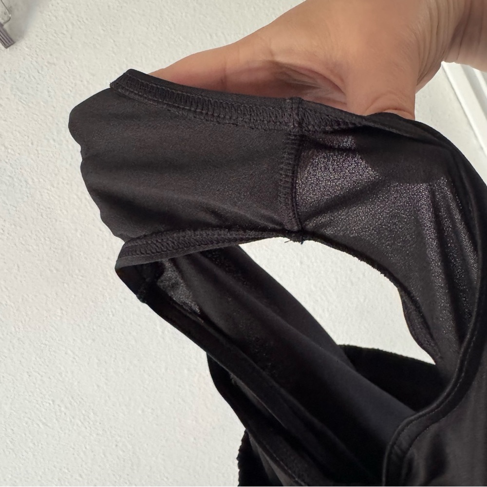 Athleta Black Mesh Racer Run Short Like New Sporty Chic Athleisure Performance - Picture 11 of 16